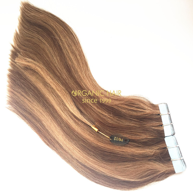 Virgin peruvian straight tape in hair extensions 